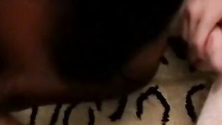 Black dude is waiting for his white friend to spray his face