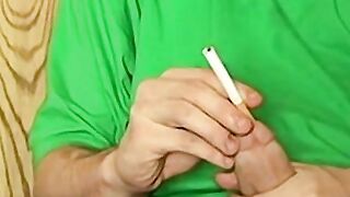 Chainsmoking handsome dude loves deep anal pounding