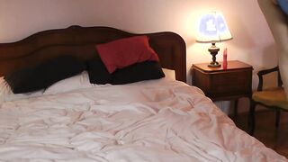 Latex wearing UK MILF naughty masturbation and dildo play