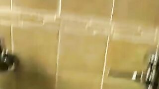 Young twink pissing before restroom masturbation