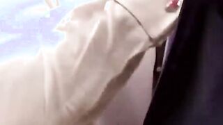 Two sophisticated office men wearing suits and ties in a hardcore anal