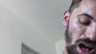 Straight turned gay cums from riding hard big dick in POV