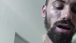 Straight turned gay cums from riding hard big dick in POV