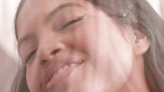 Maya Farrell and Braylin Bailey shares on one huge dick