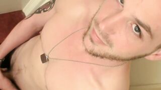 Chain pulling out his cock as Puppy seduces him for handjob