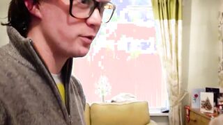 UK hottie White Spunkmas moaning and deepthroats nerd cock Hoe 2