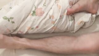 Attractive foot obsession sweetheart wanks his huge managed dick
