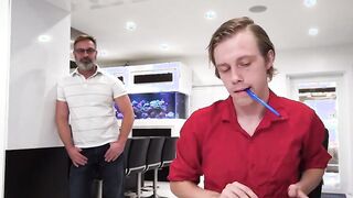 Twink has squash on his stepdad and winds up sans protection hard