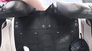 Stepson getting without any protection hard by daddy inside the vehicle