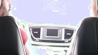 Stepson getting without any protection hard by daddy inside the vehicle