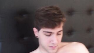 Adorable Latino teen swallows money after riding a big cock for money