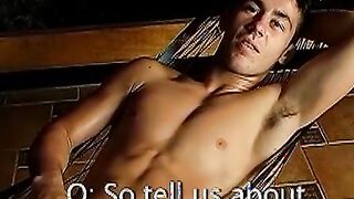 Thick and rock hard dick Latino jerks off in unusual performance act