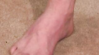 Thirsty mature stud fingered and jerking off hard
