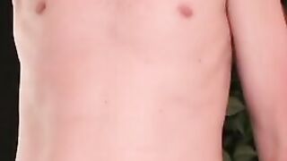 Thirsty mature stud fingered and jerking off hard
