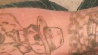 Amateur stud strokes his stiff dick and shoots a load of cum