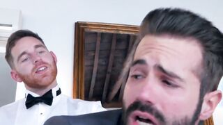Elegant men bang each other in a very nice hotel