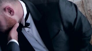 Elegant men bang each other in a very nice hotel