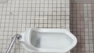 Spy cam films gorgeous Japanese chicks peeing in the toilet