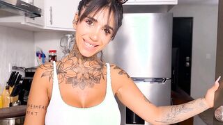 German long jugs tattoo performer Tyra Riding skank meet and banged from Stanger at real sexdat