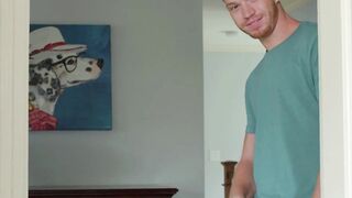 Ginger stud and Latin homo bareback youngster with glasses