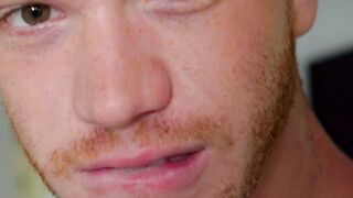 Ginger stud and Latin homo bareback youngster with glasses