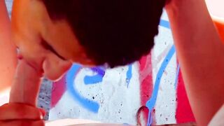 Luky Cole screwed bad-to-the-bone without any protection after outside penis massage