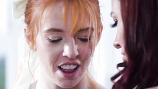 Hardcore lesbians make curious redhead Jessica Ryan squirt