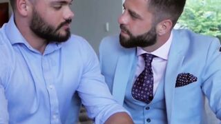 Hardcore fucking with two guys from the office each in a suit