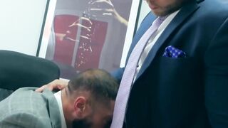 Diego Reyes and Marco Napoli two coworkers are arguing in the office