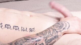 Inked butt muncher rams his lovers tight hairy ass hard
