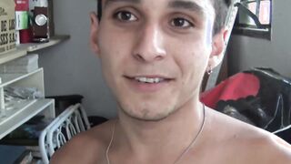 Straight Latino guy turned gay after bareback cock riding