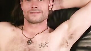 Rough stud jizzing hard after furious big cock masturbation