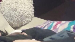 Japanese bitch plays with her hairy pussy on secret tape