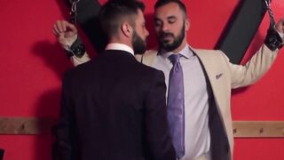 A classy pair of guys bondage ends with some nice hard anal