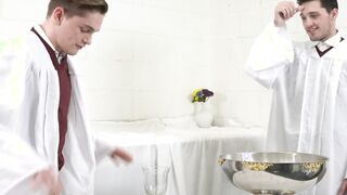 Horny aspiring priests messeing around the sacred altar