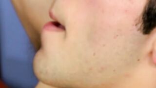 Pretty homosexual masturbates after the interview solo