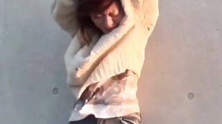 Delightful Japanese darlings open air peeing aggregation