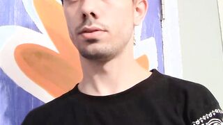 Creamy cum dripping seductively from sexy thug Chad Turner