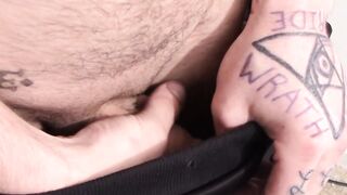Creamy cum dripping seductively from sexy thug Chad Turner