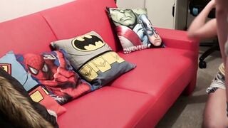 Busty UK babe Abbi Price ball licking and dick sucking POV
