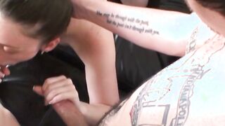 Two handsome guys pounding horny MILF with their big dicks