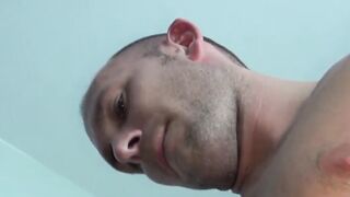 Muscle inked jock doused in jizz after passionate blowjob