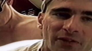Retro homos butt fuck and jerk each other off with joy