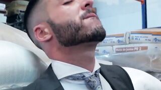 Classy studs go to the warehouse for hardcore analhammering