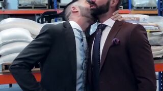 Classy studs go to the warehouse for hardcore analhammering