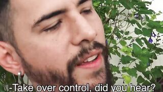 Bearded stallion fucks horny twink bareback hard outdoor