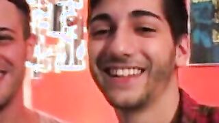 Young inked twink rides big cock after giving head