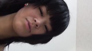 Asian teen films herself farting in lingerie solo