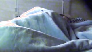 Japanese young lady pees her bed during a sleepover at her companion