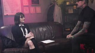 Shemale blindfolded and bound and fucked